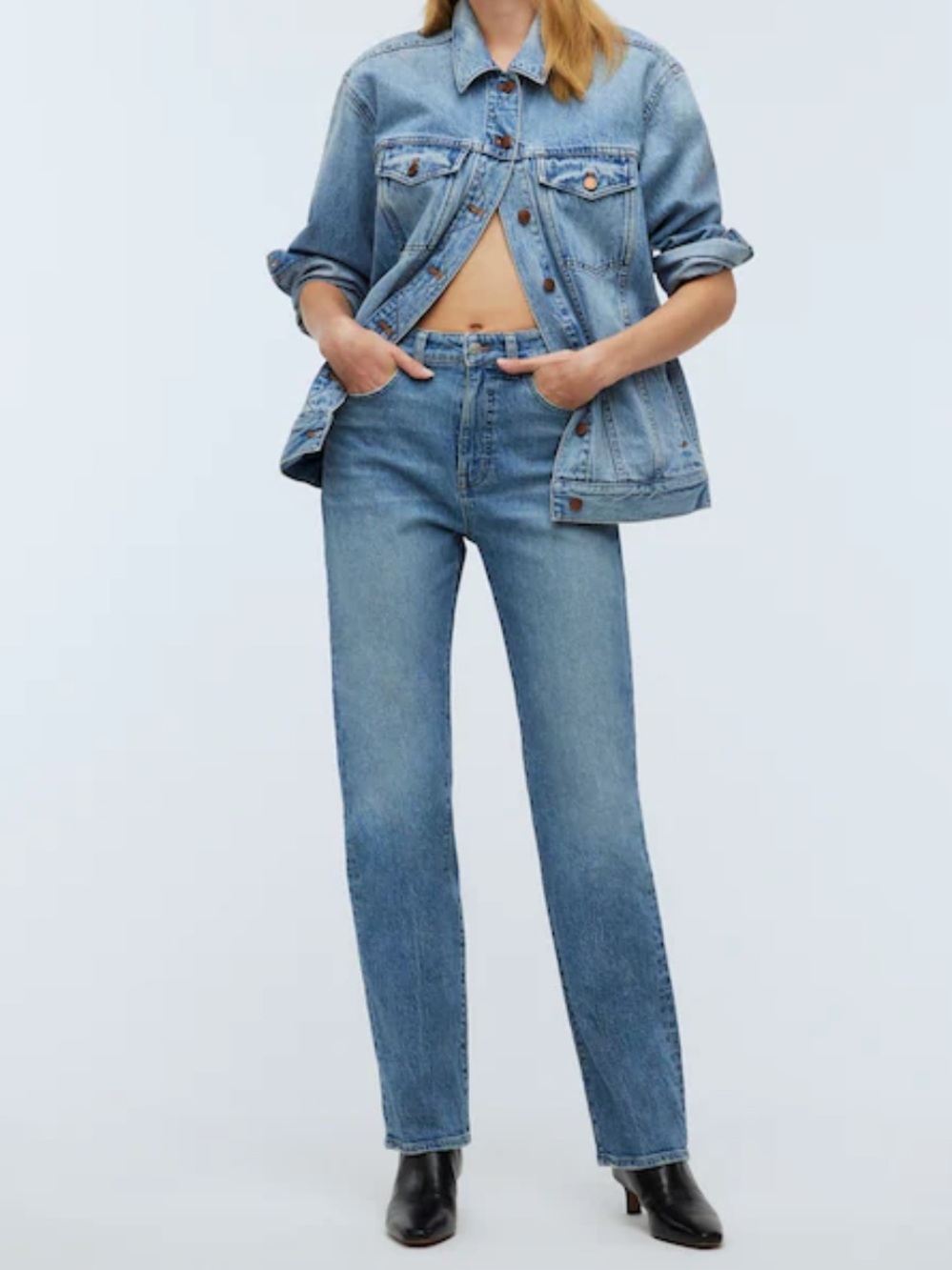 Madewell Straight-Leg Jeans in Light Blue Denim